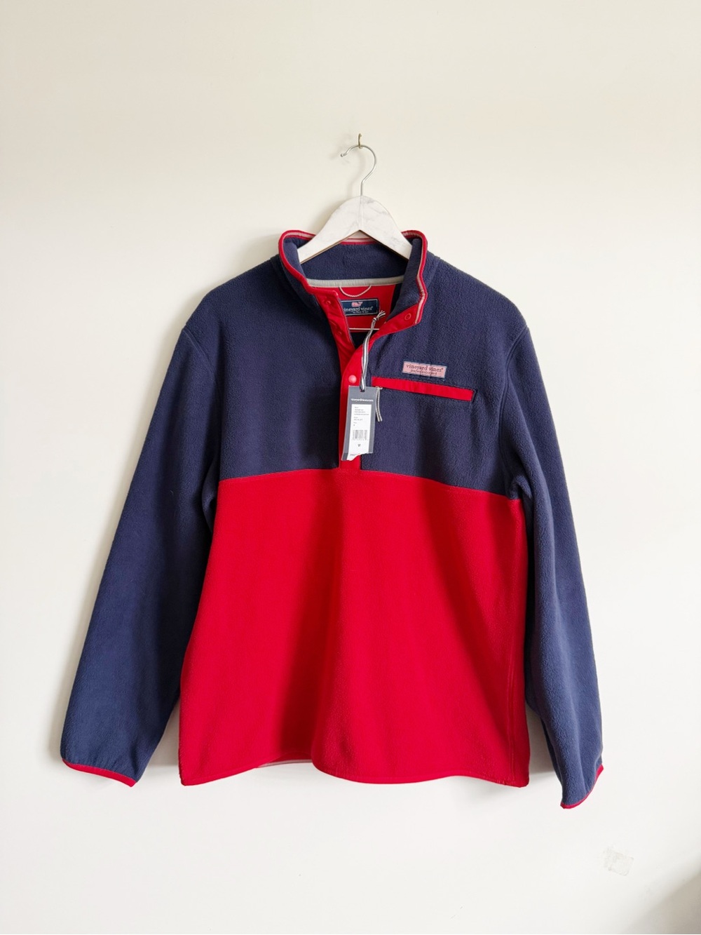 NWT VINEYARD VINES Color Block Harbor Fleece Quarter Snap Pullover Men’s M Mediu